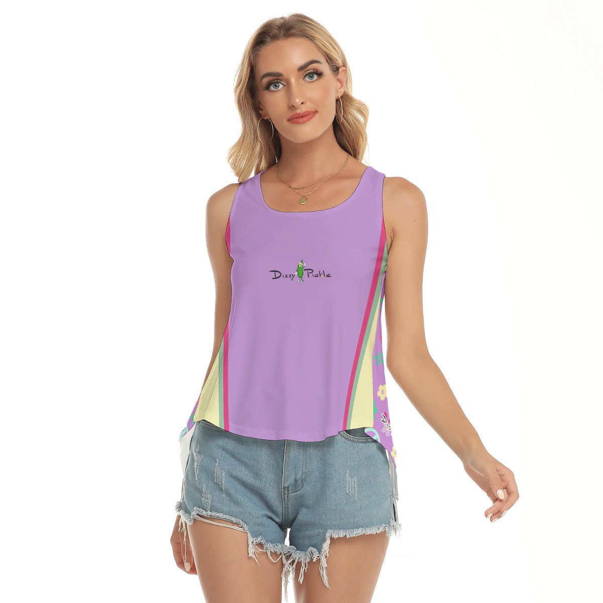 Dizzy Pickle Hope Lavender Women's Pickleball Open-Backed Sleeveless Tank Top