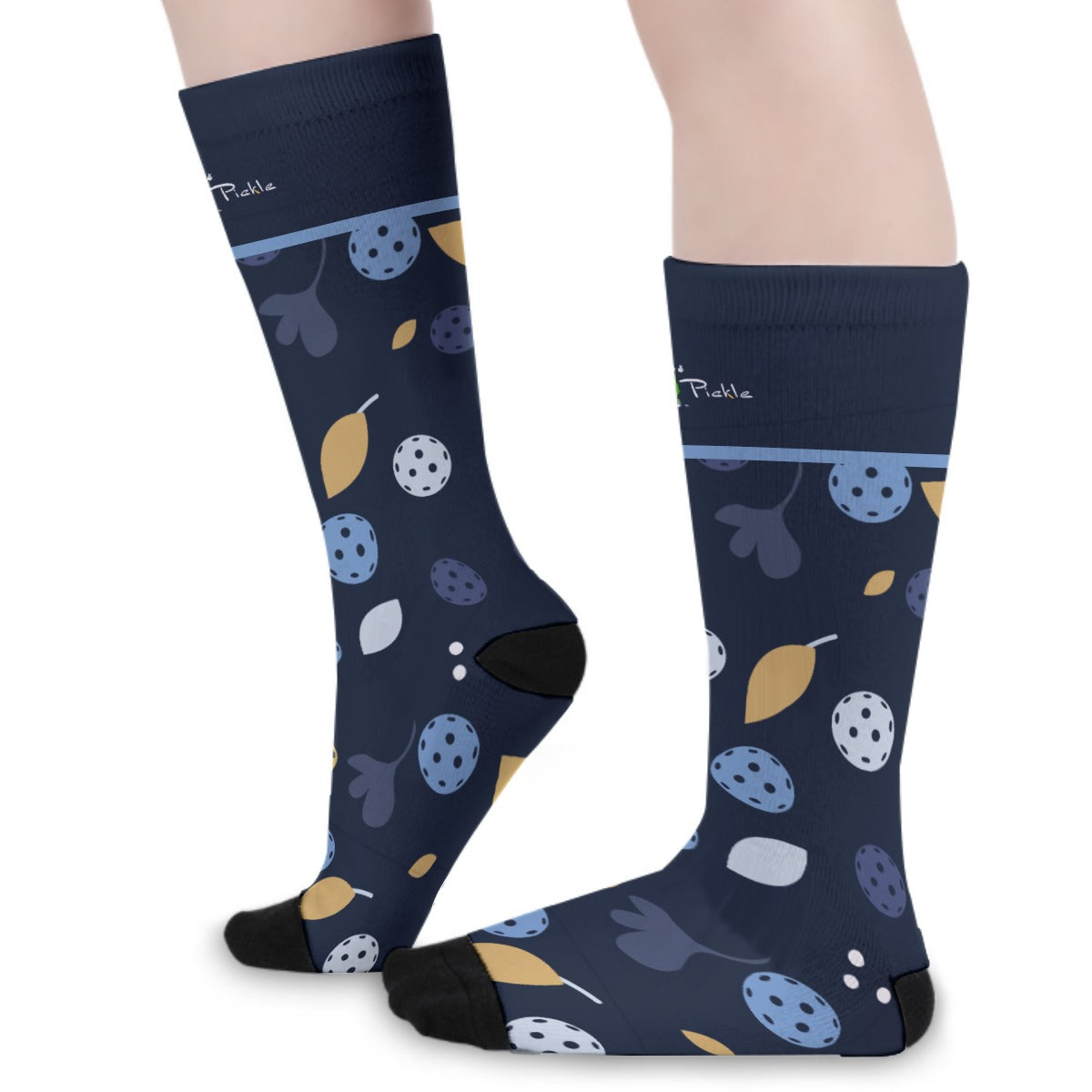 Lesley - Dark Blue - Pickleball Long Socks by Dizzy Pickle