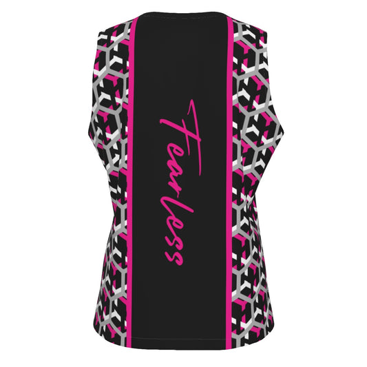 Dizzy Pickle Fearless Women's Pickleball Sleeveless Tank Top Black Hot Pink