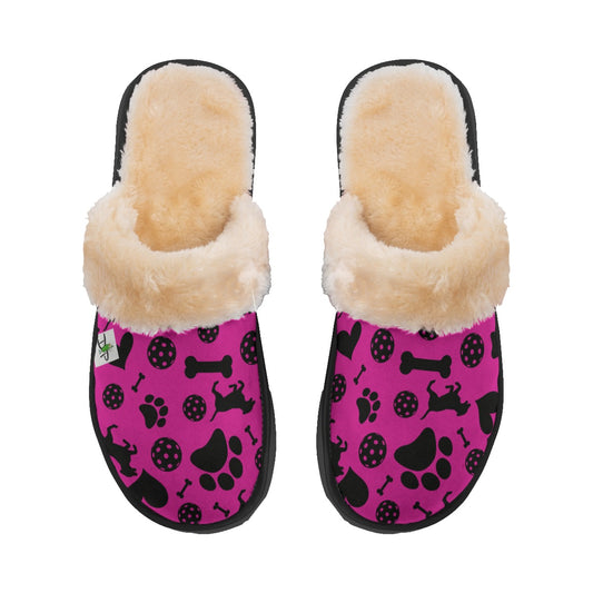 Millie - Pink - Women's Pickleball Plush Slippers by Dizzy Pickle