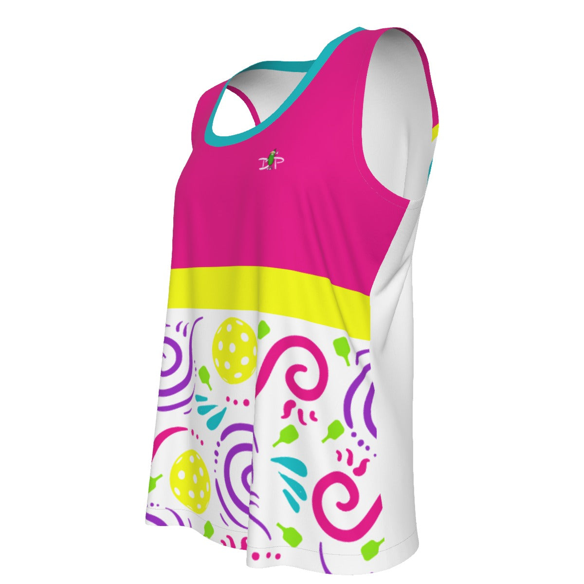 It's Swell - White - Hot Pink - Sports Tank Top by Dizzy Pickle