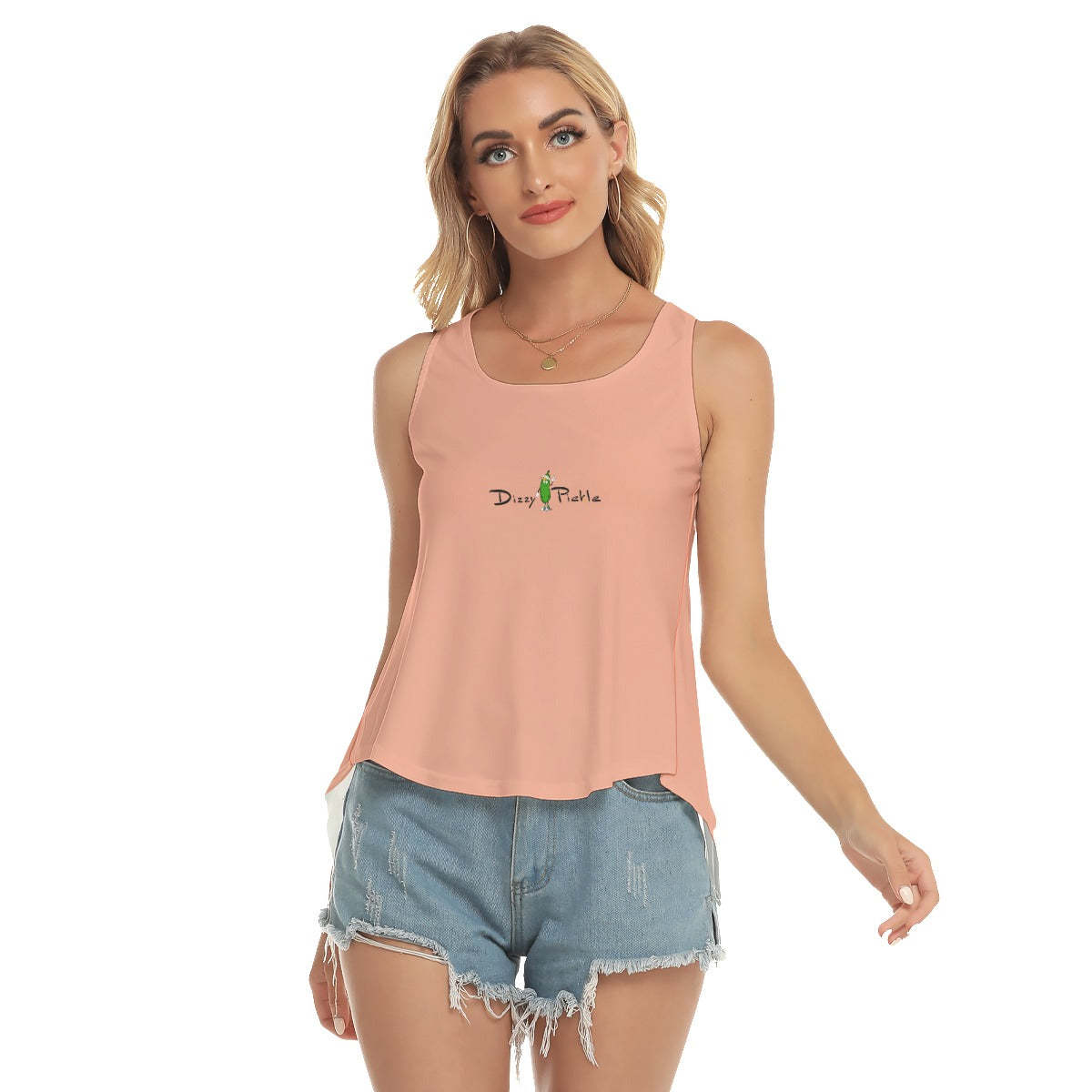 Dizzy Pickle DZY P Classic Peach Women's Pickleball Open-Backed Tank Top