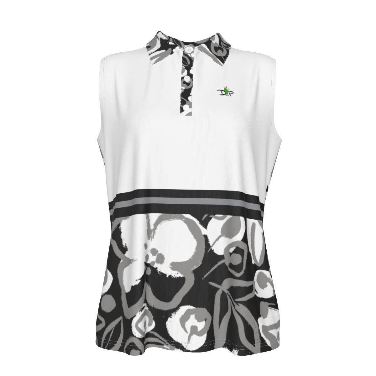 Dizzy Pickle Lesia BGW Blooms Women's Pickleball Sleeveless Polo Shirt