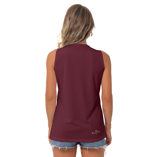 Heidi - RW - Wine - Women's Pickleball Sleeveless V-Neck Top by Dizzy Pickle