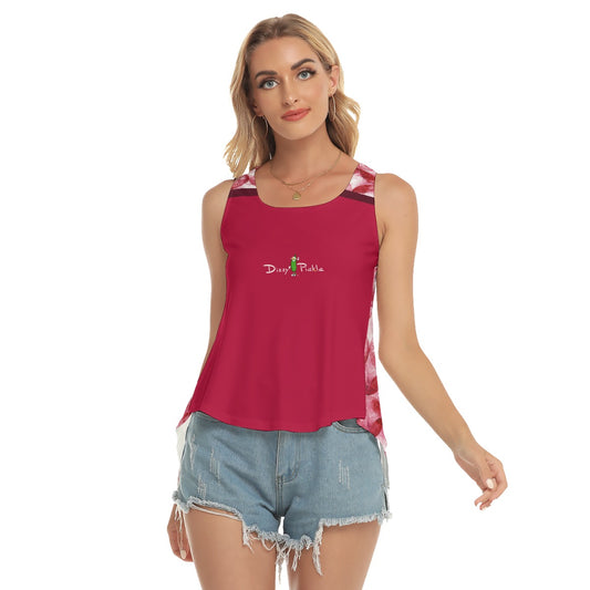 Heidi - RW - Red/Bubbles - Pickleball Open-Backed Tank Top by Dizzy Pickle