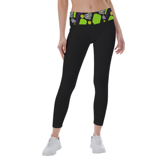 Dizzy Pickle Dinking Diva Hearts BG Women's Pickleball Leggings Mid-Fit