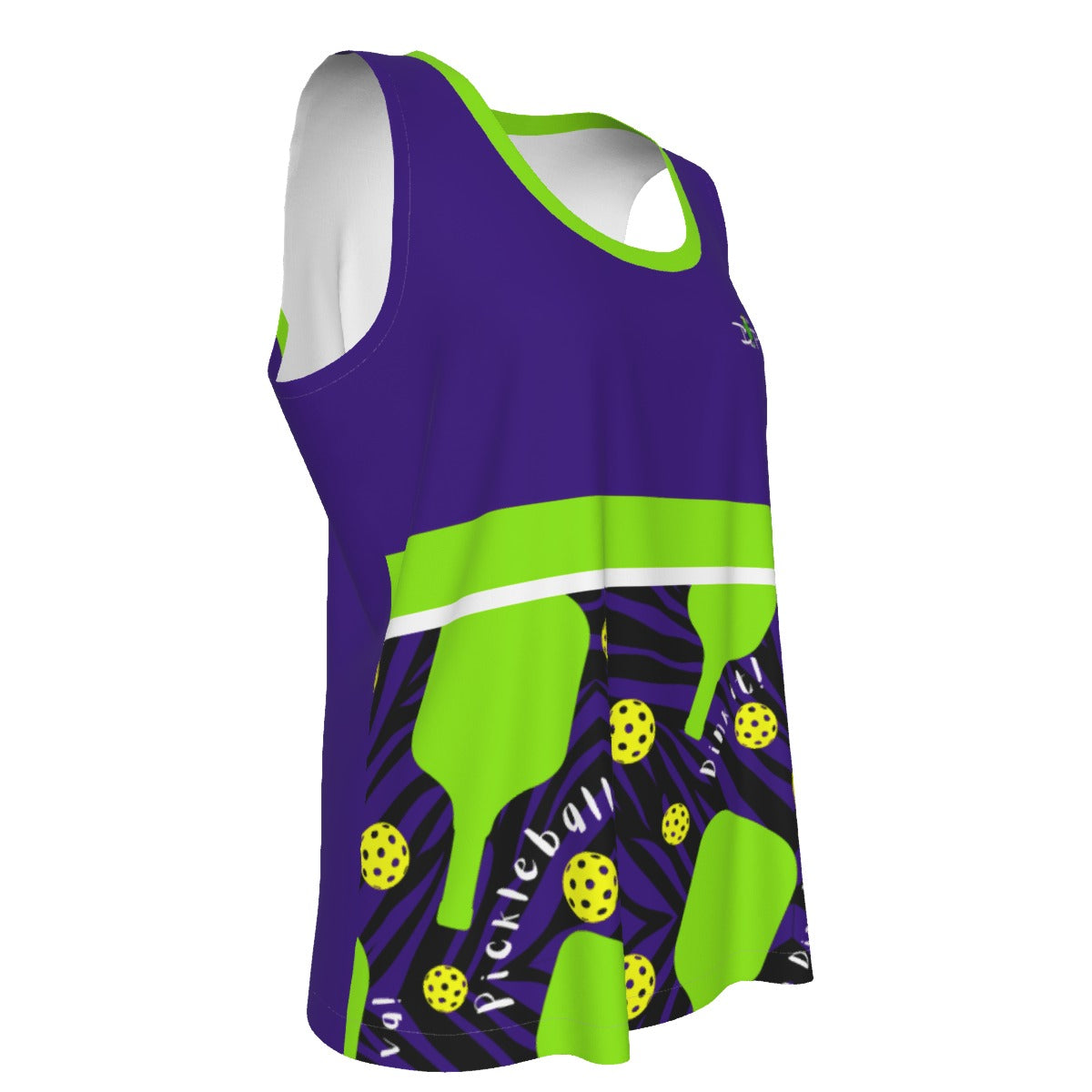 Dizzy Pickle Dinking Diva BG Purple Main Women's Pickleball Sleeveless Sports Tank Top