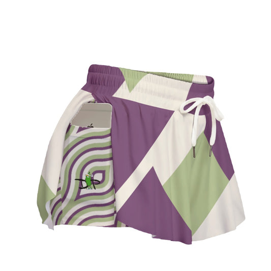 Dizzy Pickle Heather Blocks Women's Sport Culottes Skorts with Inner Shorts and Pockets