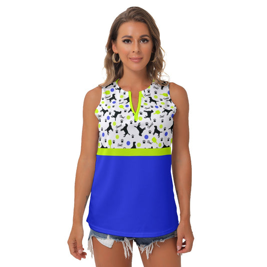 Dizzy Pickle Connie Blue Women's Pickleball Sleeveless V-Neck Top