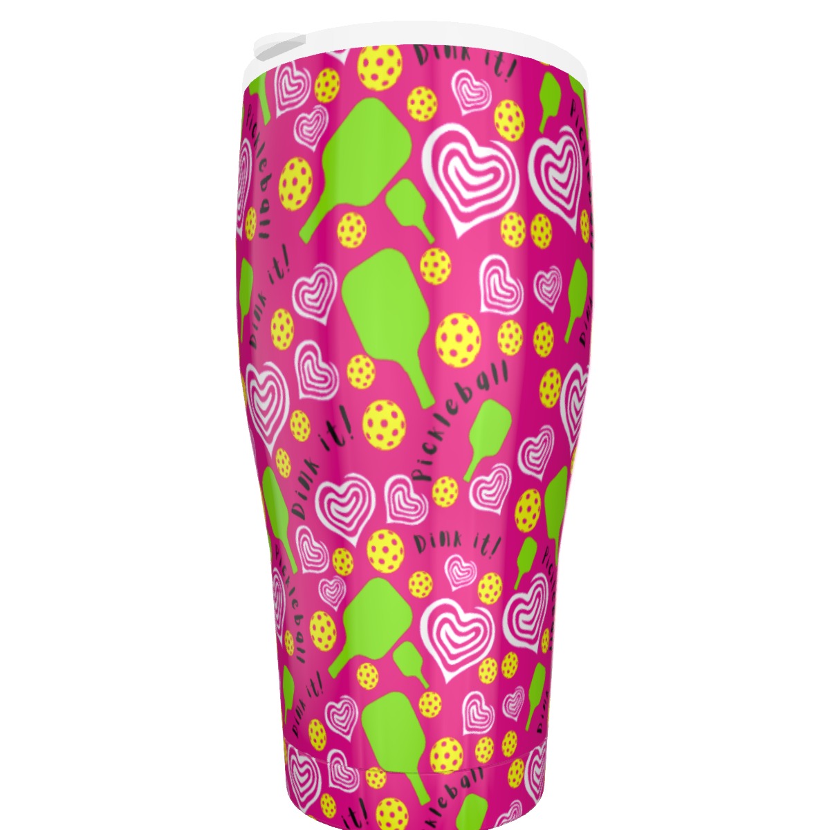 Dizzy Pickle Dinking Diva Hearts PG Cone Tumbler 30oz