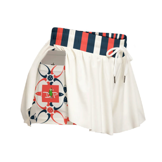 Van - White - Pickleball Women's Sport Culottes with Pockets by Dizzy Pickle