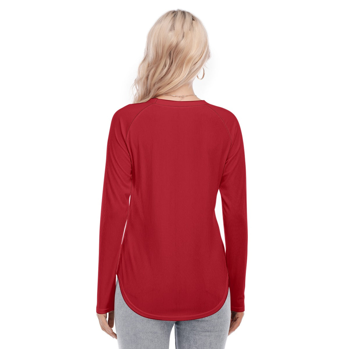 Dizzy Pickle DZY P Classic Red Women's Long Sleeve U-Shape Hem T-Shirt