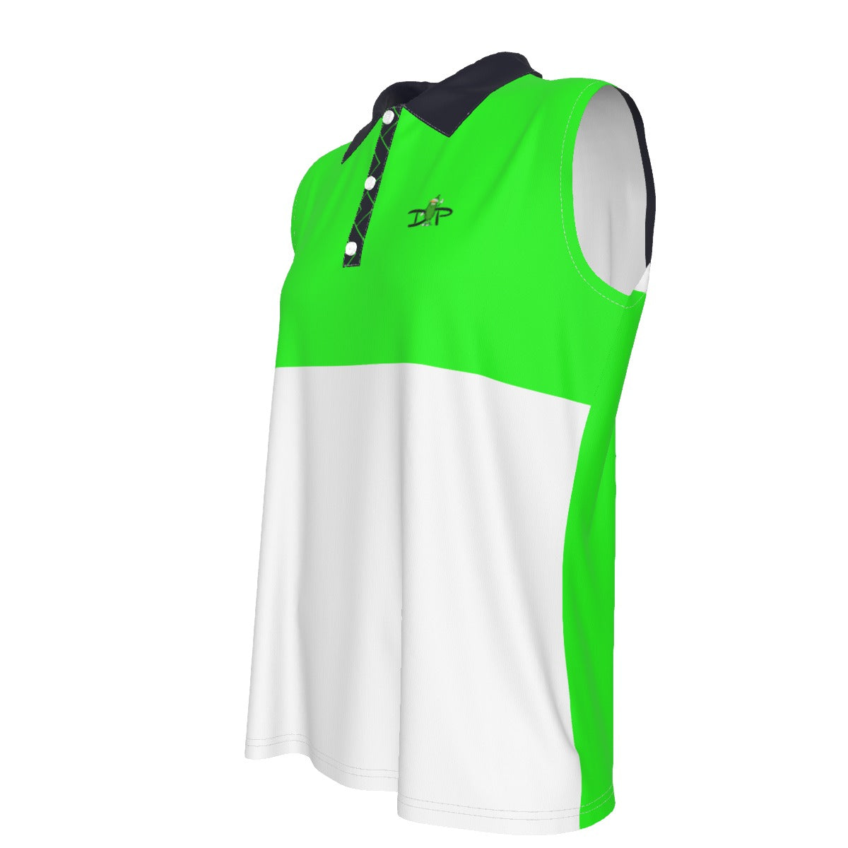 Lisa - Green/White - Sleeveless Polo Shirt by Dizzy Pickle