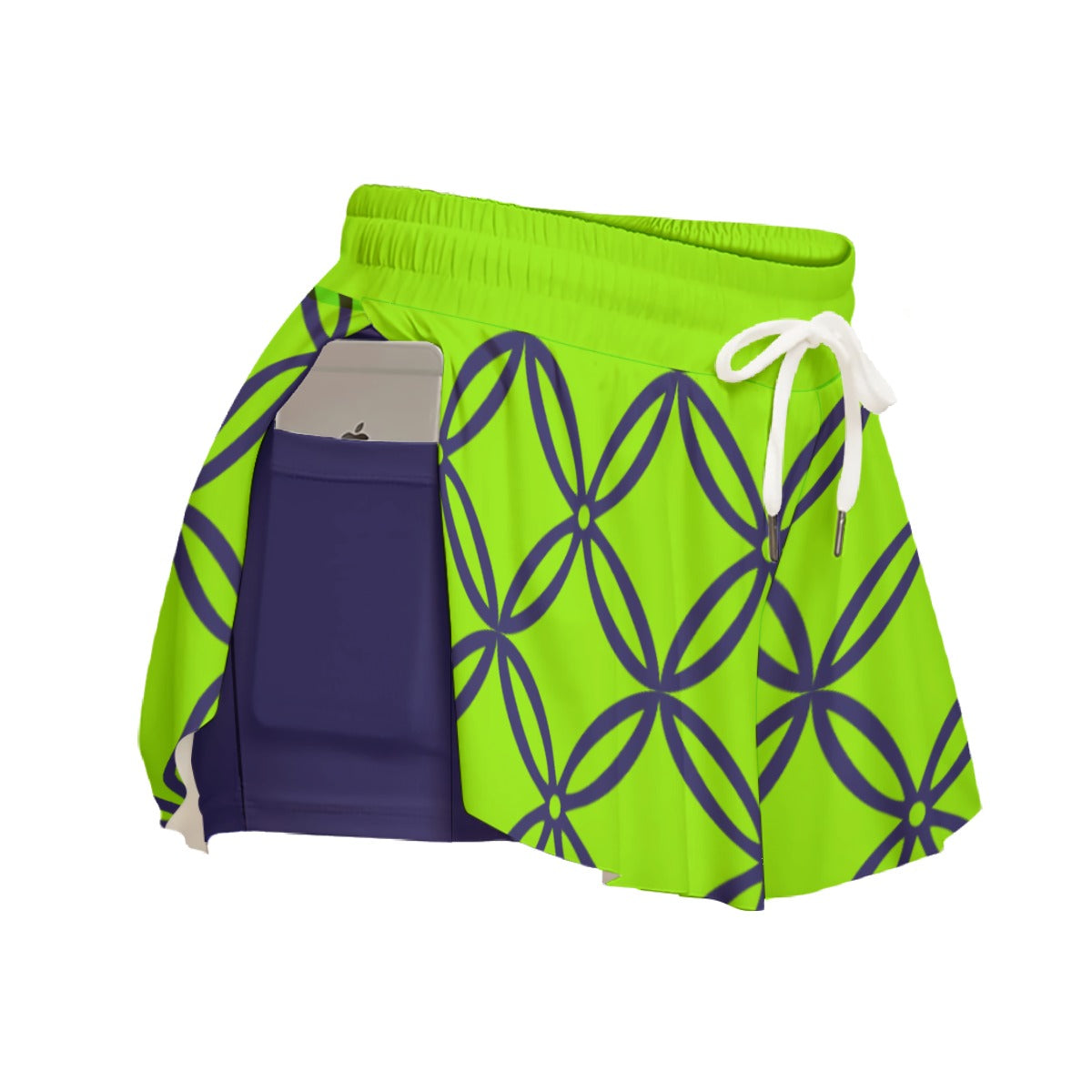 Dizzy Pickle Beautiful Pickleball Women's Sport Culottes Skorts with Inner Shorts and Pockets Green