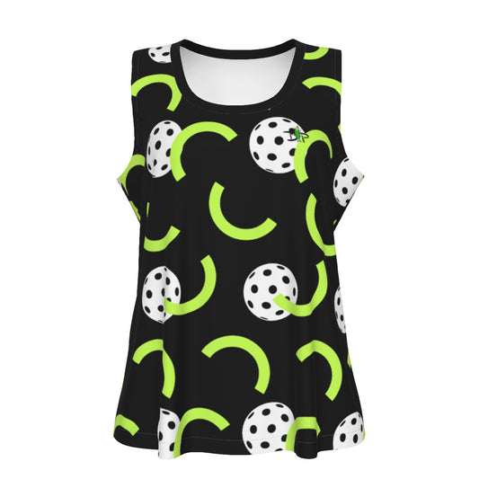 Dizzy Pickle Believe Black Women's Pickleball Sports Sleeveless Tank Top