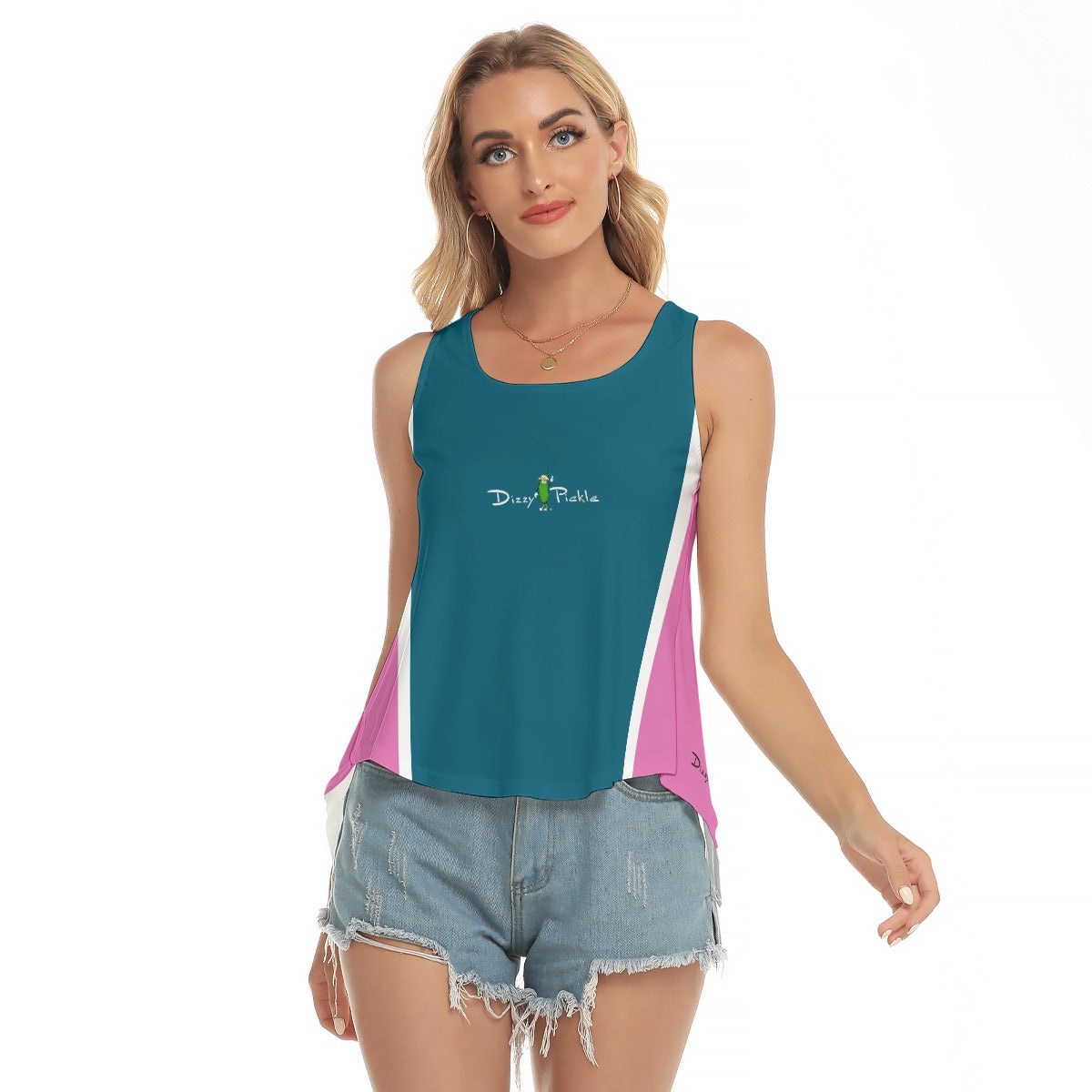 Dizzy Pickle Coming Up Daisies TP Solid T Women's Pickleball Open-Backed Sleeveless Tank Top