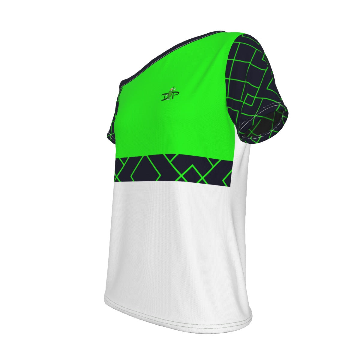 Lisa - Green - Women's Pickleball Off-The-Shoulder Sport T-Shirt by Dizzy Pickle