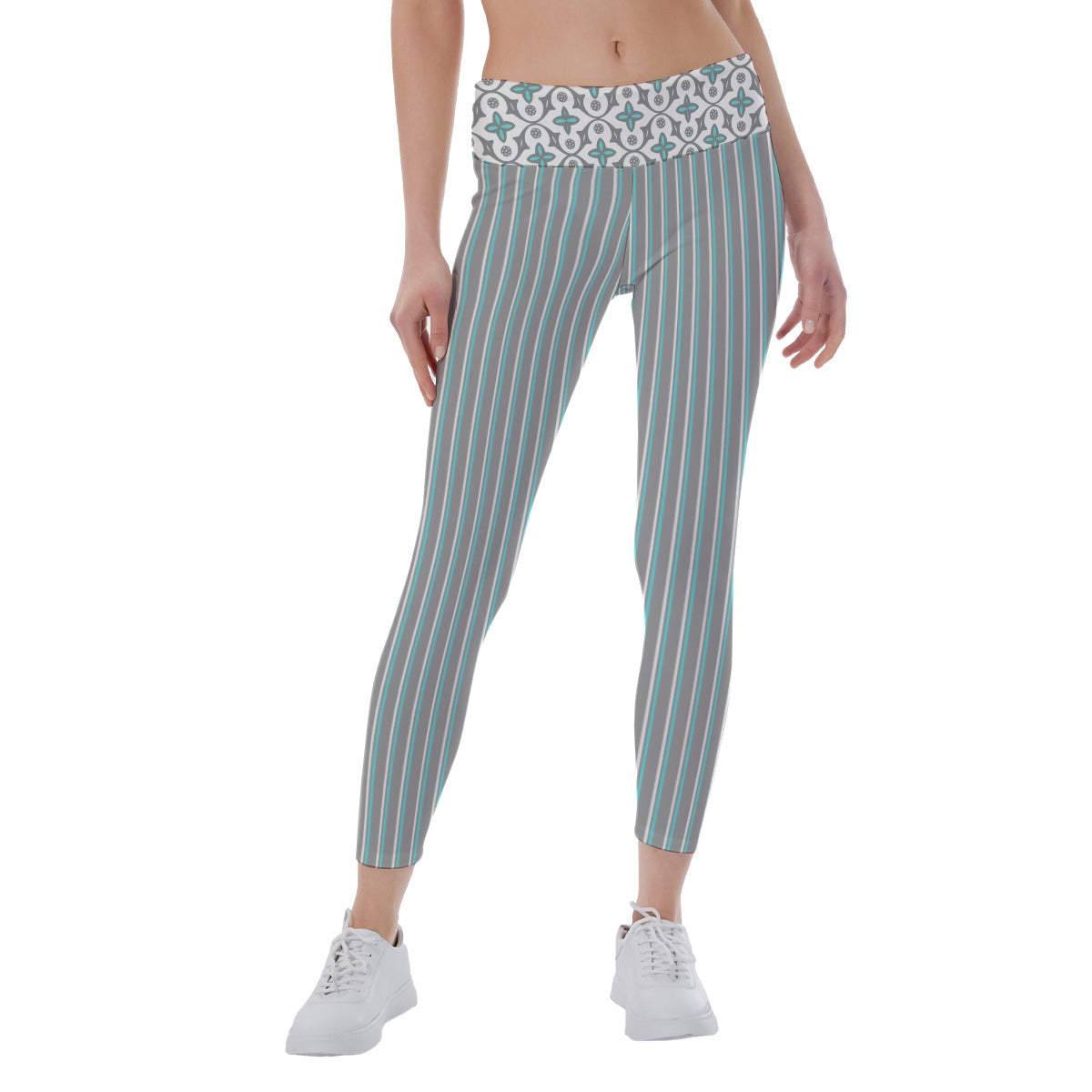 Shelby - White - Women's Pickleball Leggings - Mid-Fit - by Dizzy Pickle