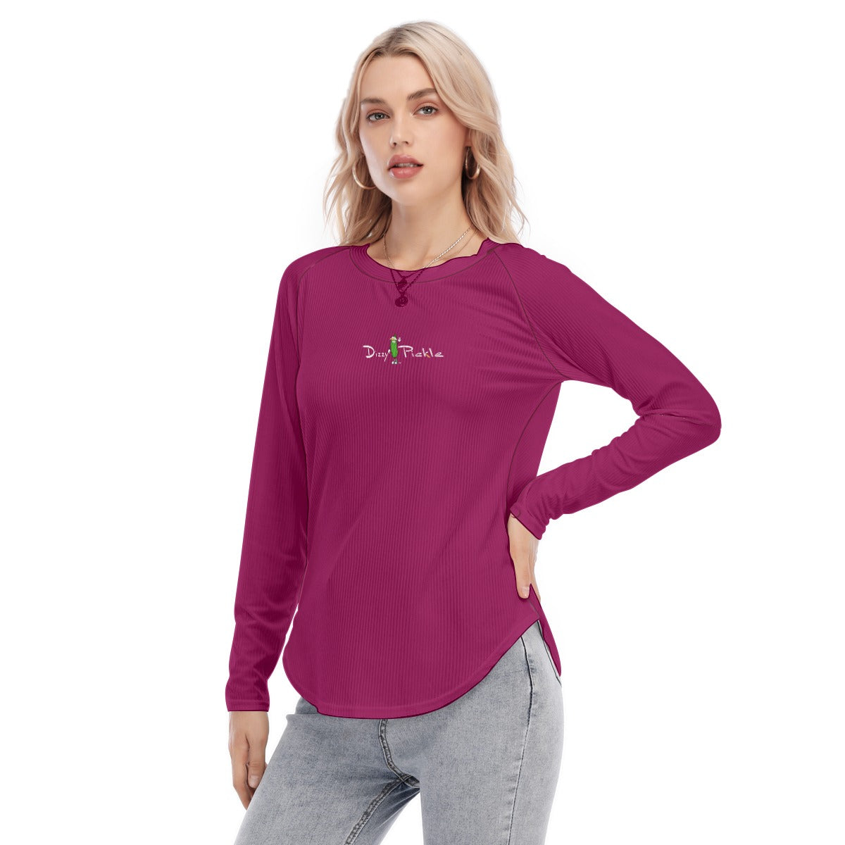 Dizzy Pickle DZY P Classic Mulberry Women's Long Sleeve U-Shape Hem T-Shirt