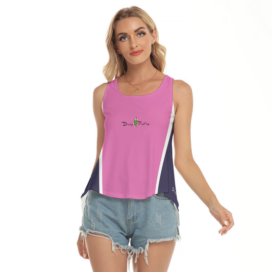 Dizzy Pickle Coming Up Daisies PP Solid PK Women's Pickleball Open-Backed Sleeveless Tank Top