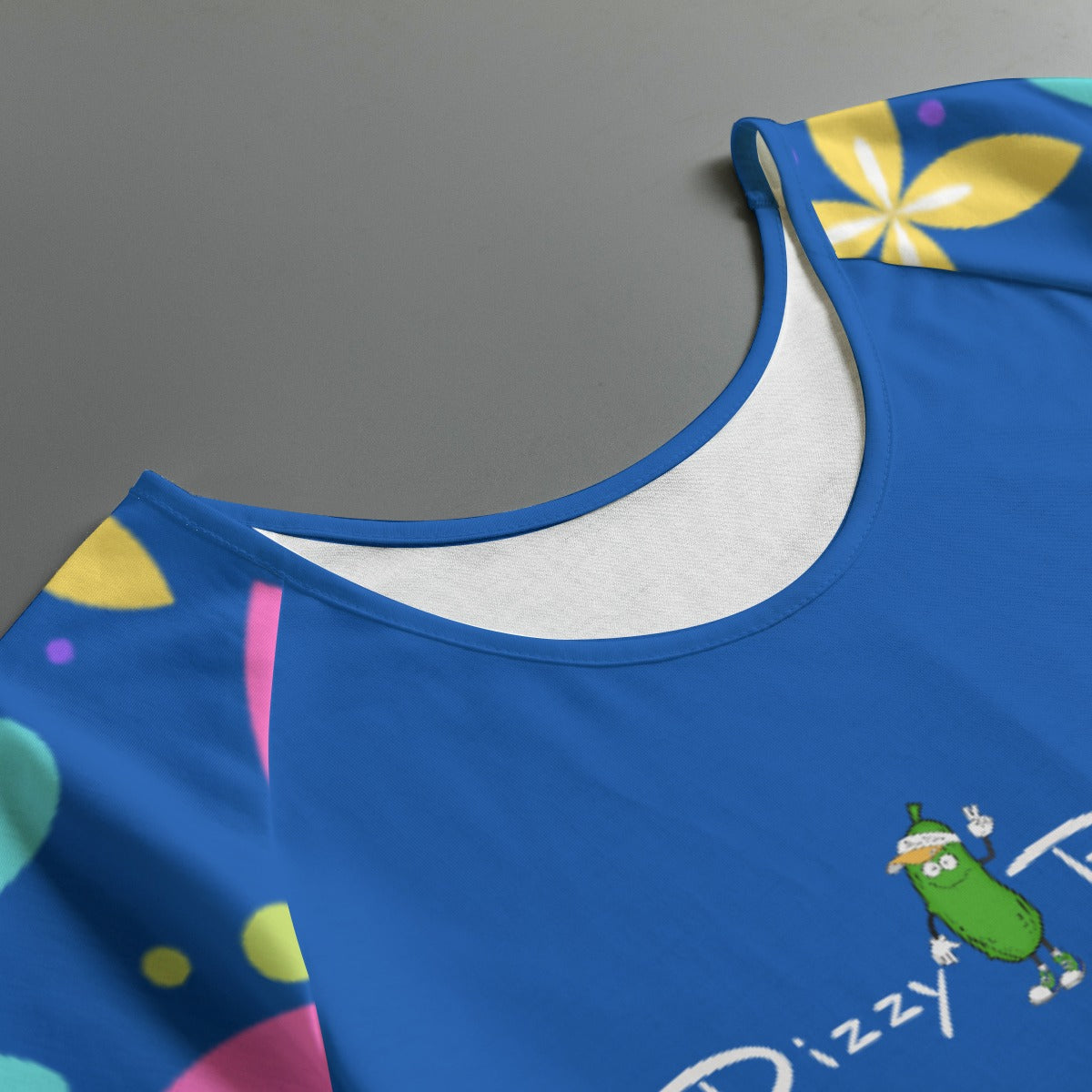 Dizzy Pickle Donna Blue Women's Pickleball Round Neck T-Shirt Raglan Sleeves