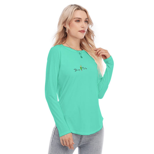 Dizzy Pickle DZY P Classic Teal Women's Long Sleeve U-Shape Hem T-Shirt