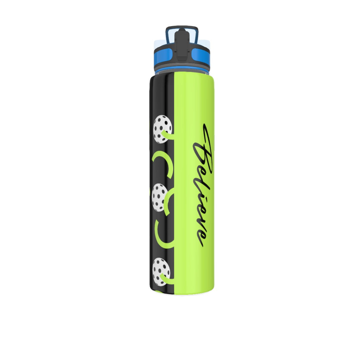 Dizzy Pickle Believe Black Women's Pickleball Sport Water Bottle 32oz