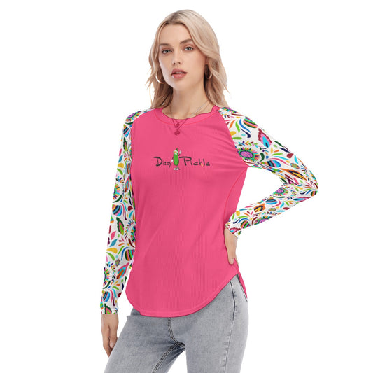 Dizzy Pickle Courtney Rose Women's Raglan Sleeves Long Sleeves T-shirt