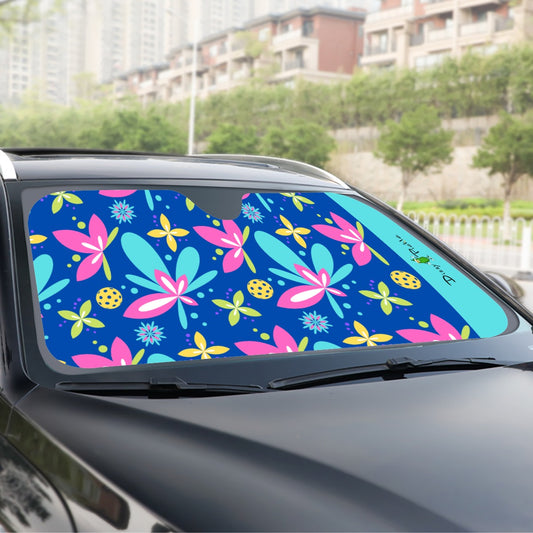 Donna - Blue - Pickleball Windshield Sunshade by Dizzy Pickle