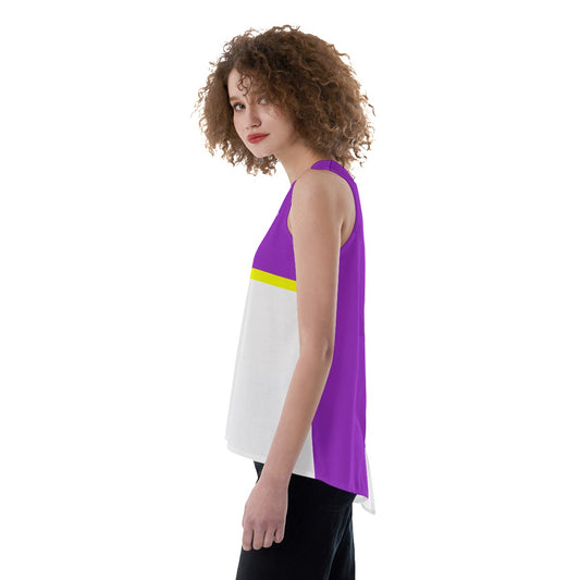 Dizzy Pickle DZY P Classic Women's Pickleball Back Split Tank Top (Purple/Yellow)