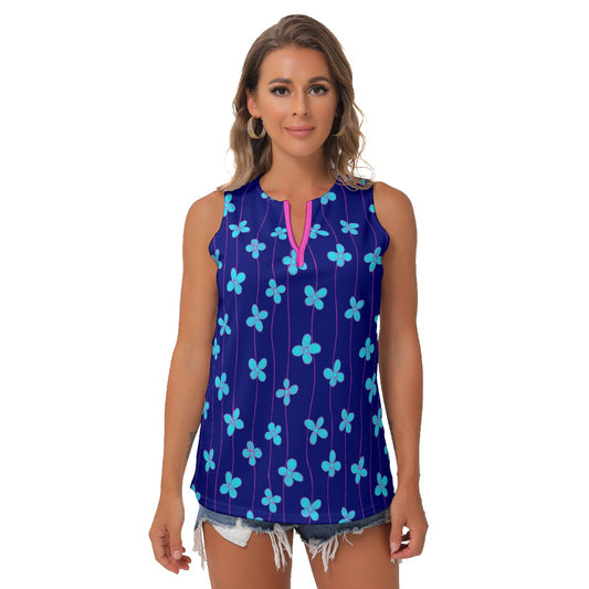 Dizzy Pickle Lesia BBP Blossom Women's Pickleball Sleeveless V-Neck Shirt