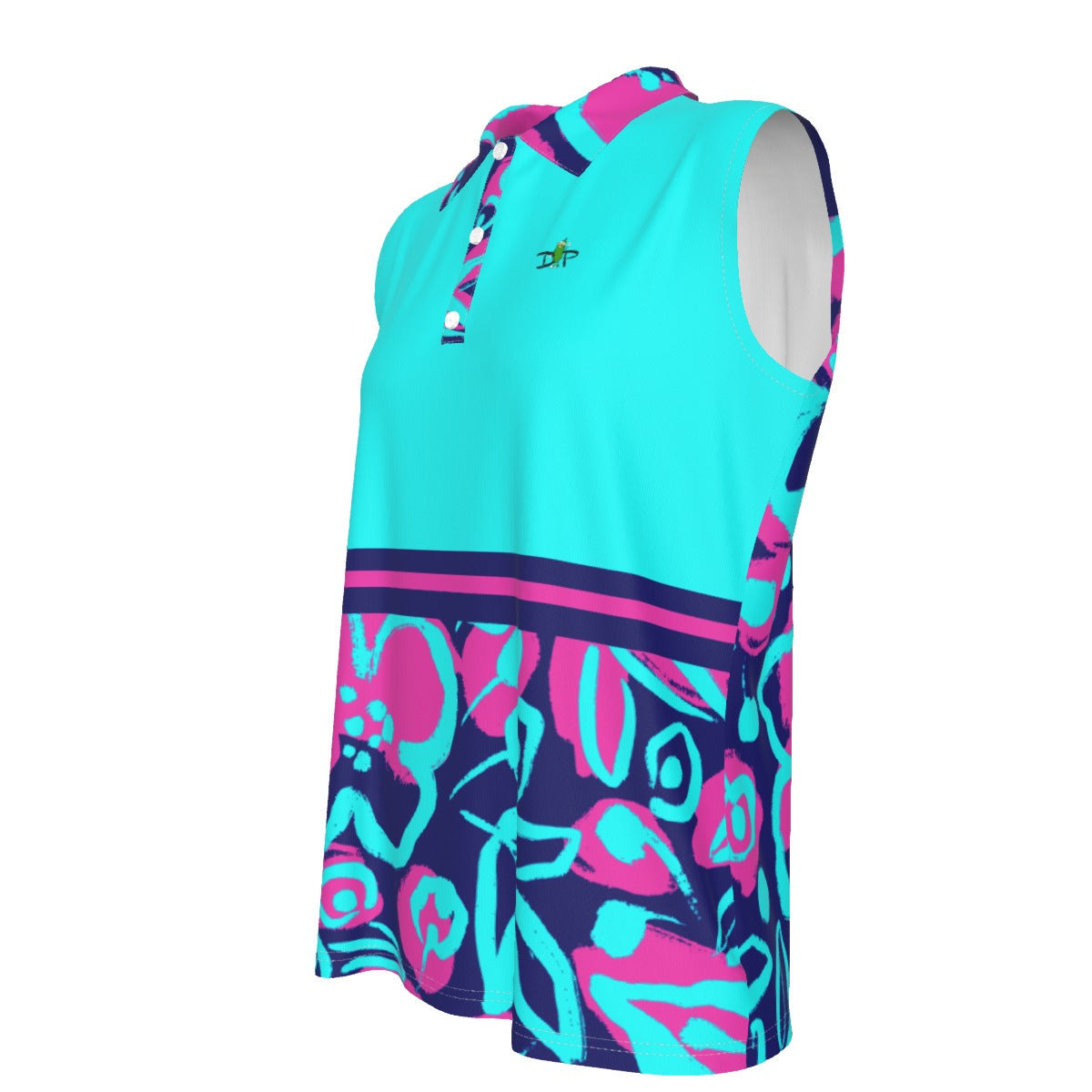 Dizzy Pickle Lesia BBP Blooms Women's Pickleball Sleeveless Polo Shirt