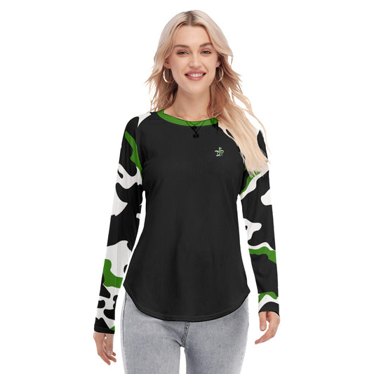 Kati - Women's Long Sleeve U-Shape Hem T-Shirt by Dizzy Pickle