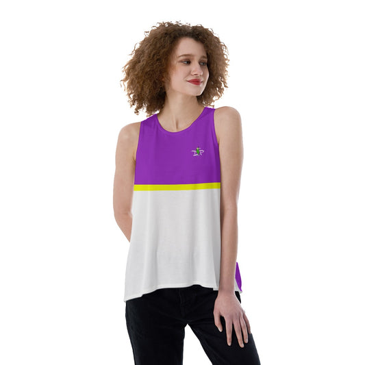 Dizzy Pickle DZY P Classic Women's Pickleball Back Split Tank Top (Purple/Yellow)