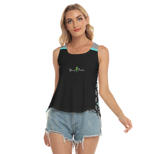 Dizzy Pickle Shelby Black Women's Pickleball Open-Backed Tank Top