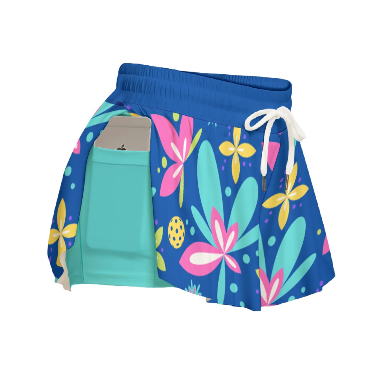 Dizzy Pickle Donna Blue Main Pickleball Women's Sport Culottes Skorts with Inner Shorts and Pockets