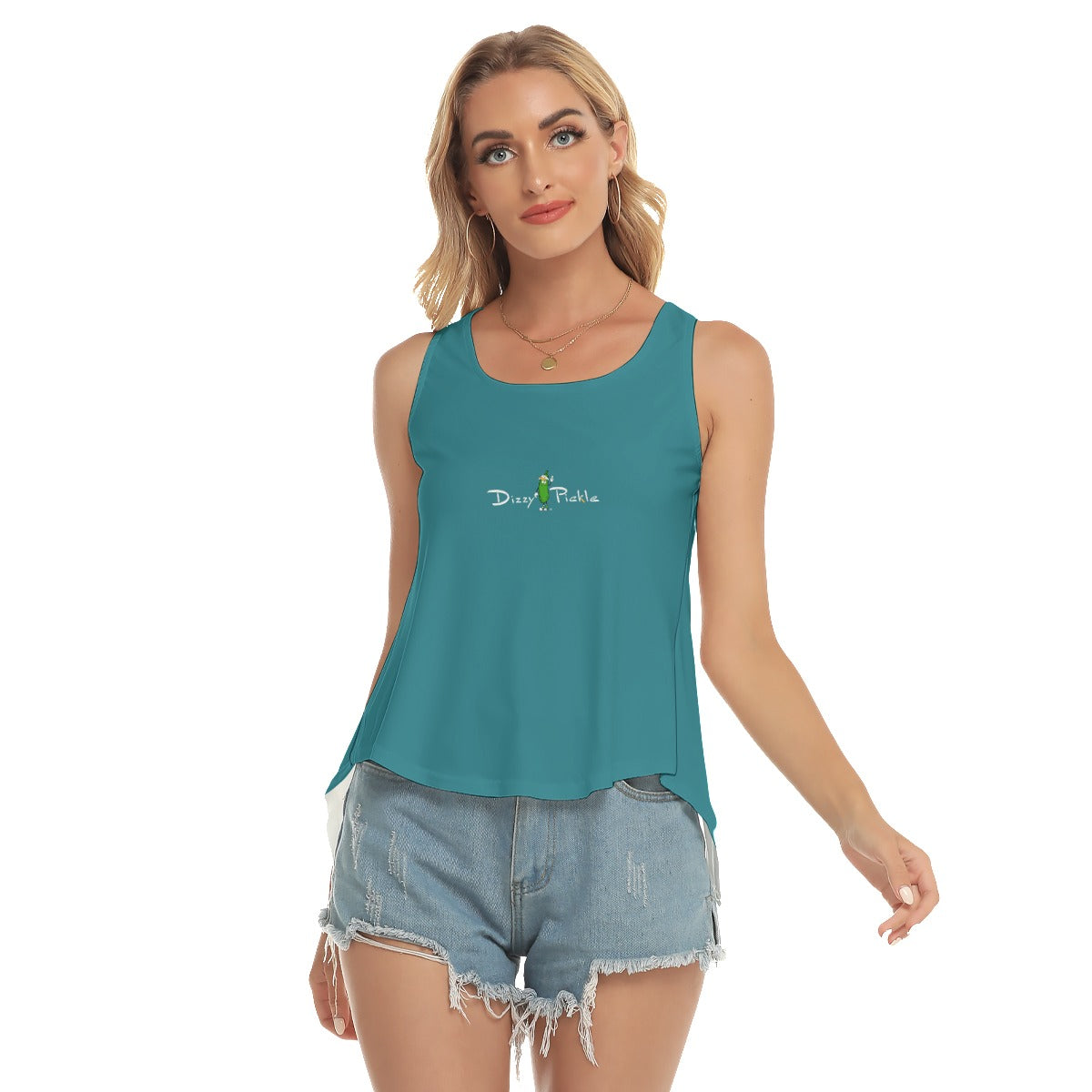 DZY P Classic - Peacock - Pickleball Open-Backed Tank Top by Dizzy Pickle