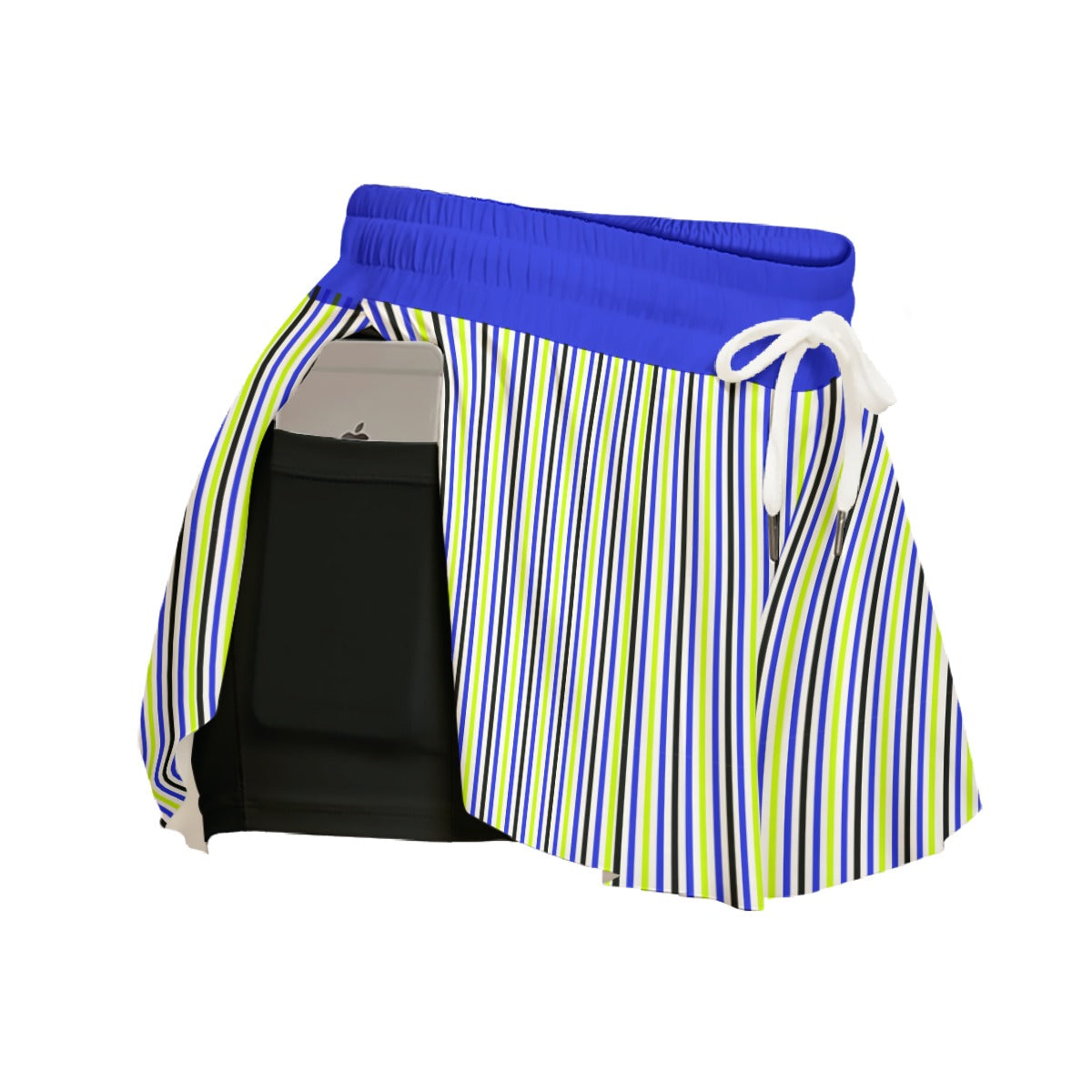 Dizzy Pickle Connie Stripes Pickleball Women's Sport Culottes Skorts with Inner Shorts and Pockets White