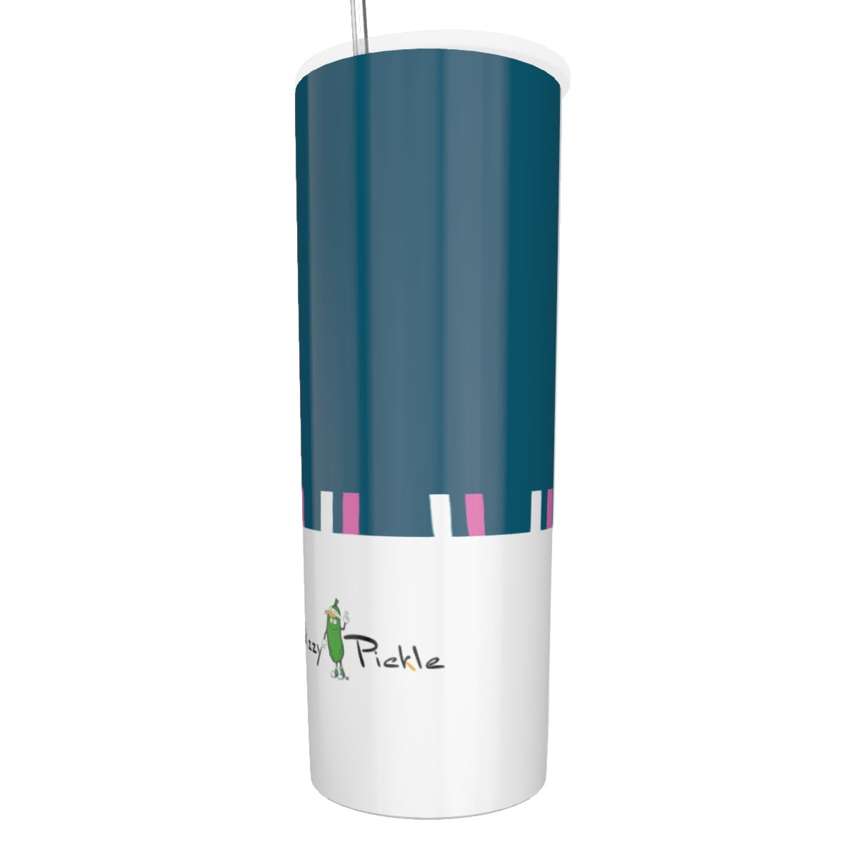 Dizzy Pickle Love at First Serve Teal/Pink Glitter Tumbler with Stainless Steel Straw 20oz