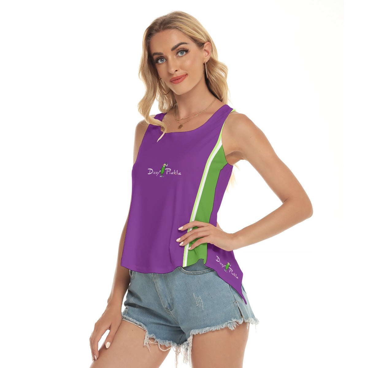 Dizzy Pickle April Purple Women's Pickleball Open-Backed Sleeveless Tank Top