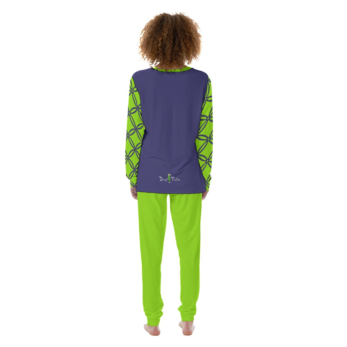 Dizzy Pickle Beautiful Women's Pickleball Long Sleeves and Long Pants Pajamas Set Eggplant Green