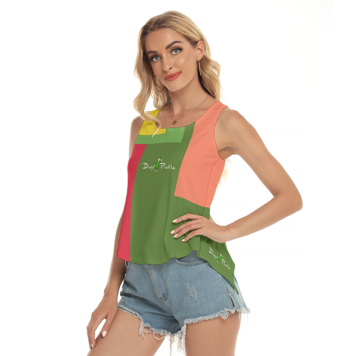 Dizzy Pickle Georgia Blocks Women's Pickleball Open-Backed Sleeveless Tank Top