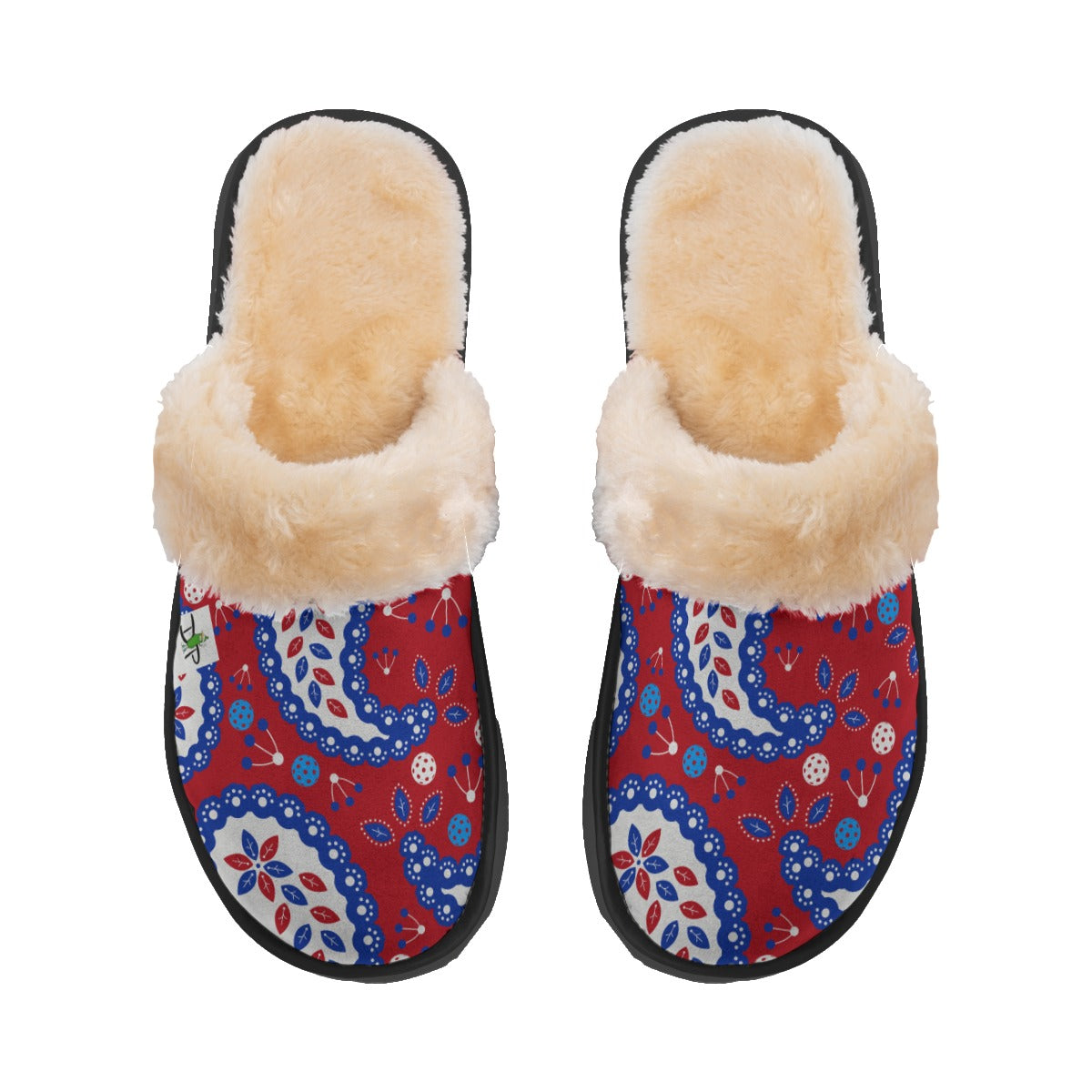 Martha - Women's Pickleball Plush Slippers by Dizzy Pickle