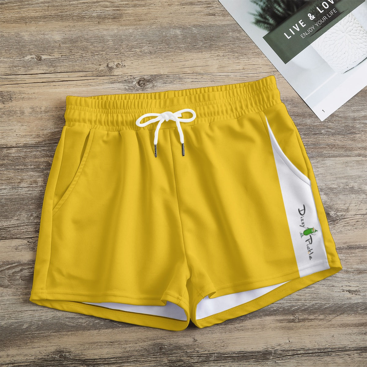 Dizzy Pickle DZY P Classic Women's Pickleball Casual Shorts with Pockets Gold