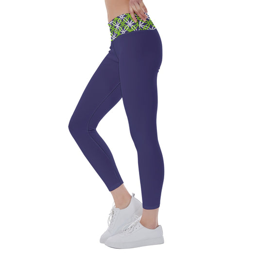 Dizzy Pickle Beautiful Women's Pickleball Mid-Fit Leggings Eggplant Green