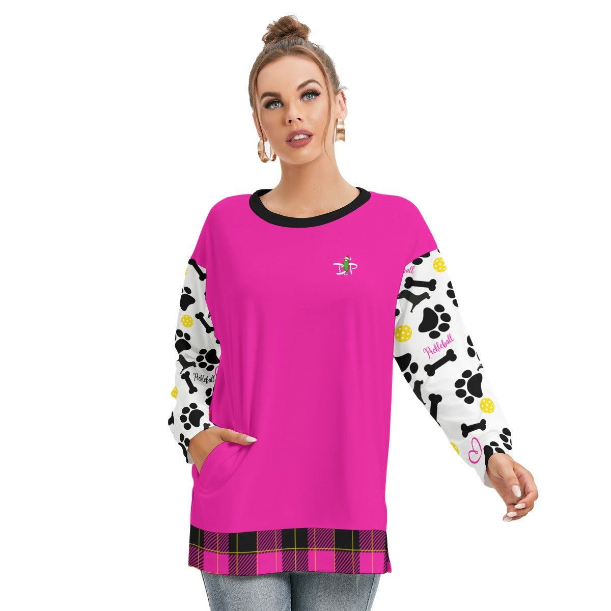 Dizzy Pickle Millie Main Women's Pickleball Side Split O-Neck Sweatshirt