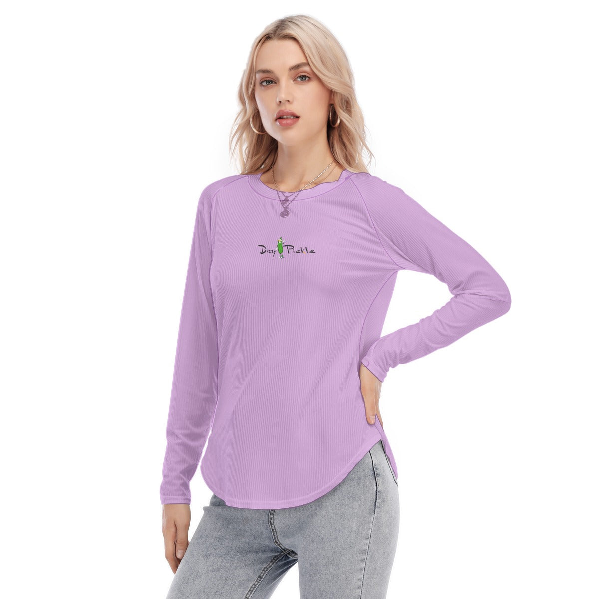 Dizzy Pickle DZY P Classic Lavender Women's Long Sleeve U-Shape Hem T-Shirt