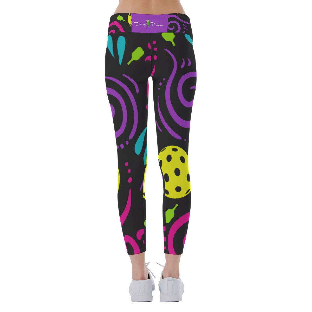 It's Swell - Black - Women's Pickleball Leggings - Mid-Fit - by Dizzy Pickle