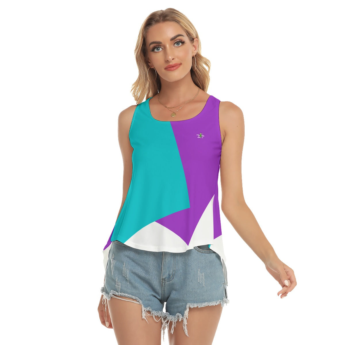 It's Swell - Color Block Pickleball Tank Top by Dizzy Pickle - Purple/Teal