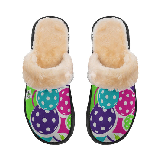 Dizzy Pickle Diana Women's Pickleball Plush Slippers with Rubber Soles